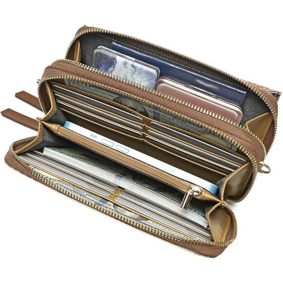 Women Jacquard Khaki Imported Faux Leather Crossbody With Phone Pocket Bags - Picture 2 of 4